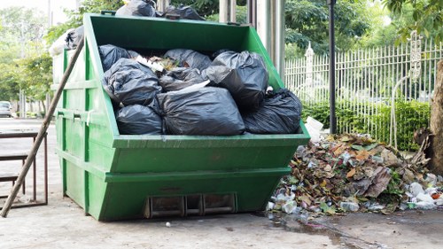 Garden debris being removed